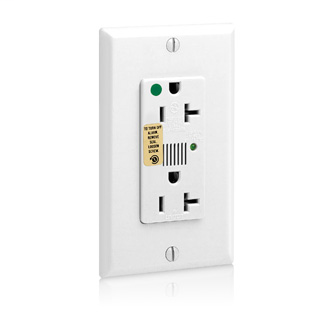 Leviton 8380-W 125 Volt 20 Amp 2-Pole 3-Wire NEMA 5-20R 1 Hp White Nylon Feed-Through Straight Blade Duplex Receptacle Leviton 8380-W 125 Volt 20 Amp 2-Pole 3-Wire NEMA 5-20R 1 Hp White Nylon Feed-Through Straight Blade Duplex Receptacle