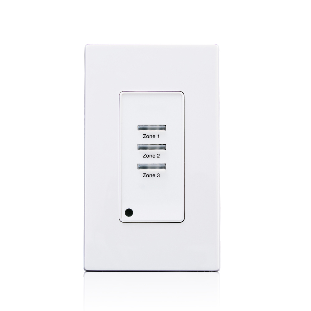 Low Voltage Pushbutton Station, 3 Button-On/Off, 1 Gang, White