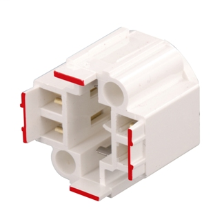 GX24Q-6 Base, 75W-600V, Vertical snap in for 16Ga. panel, for 70W lamp, Body marked with red ink