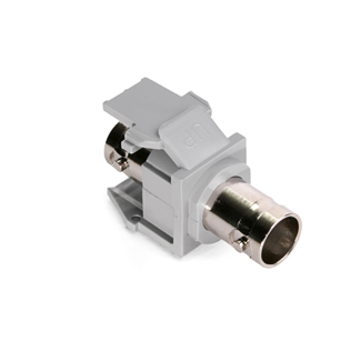 BNC Feedthrough QuickPort Connector, Nickel-Plated, 50 Ohm, Grey Housing
