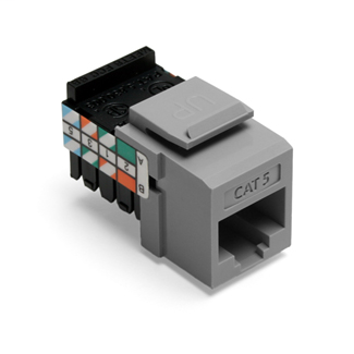 Leviton 41108-RG5 Category 5 Gray Plastic Snap-In 8-Position 8-Conductor UTP Jack Connector Leviton 41108-RG5 Category 5 Gray Plastic Snap-In 8-Position 8-Conductor UTP Jack Connector