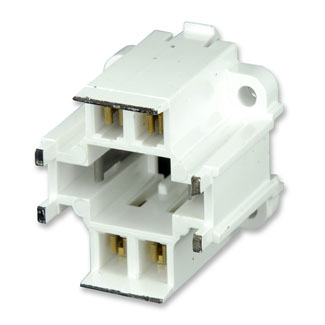Leviton 26725-401 GX24q-1 Base 10 W, 13 W 4-Pin 10 mm Vertical Black Color Code White Body Compact Fluorescent Lampholder Leviton 26725-401 GX24q-1 Base 10 W, 13 W 4-Pin 10 mm Vertical Black Color Code White Body Compact Fluorescent Lampholder