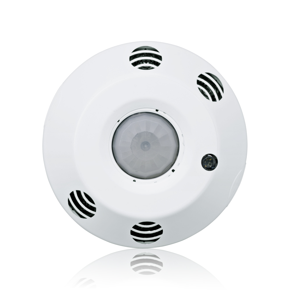Provolt™ Occupancy Sensor lighting control, Line Voltage, 8'-12' Ceiling, M/T Sensor 2000 sq ft, Daylighting, Auto-Calibration, 120-277V AC/CA 50/60HZ. UL/CE, RoHS & CEC Title 20/24 compliant. Color: White.