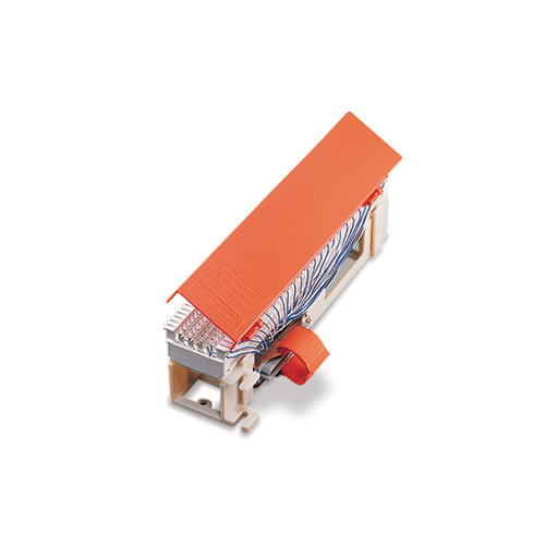 Connectorized Demarcation Block with female 50-pin connector, hinged cover and 89D mounting bracket included