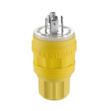 Leviton 26W81 20 Amp 120/208 Volt 3PY NEMA L21-20P 4-Pole 5 Wire Industrial Grade Grounding Wetguard Yellow Locking Plug Leviton 26W81 20 Amp 120/208 Volt 3PY NEMA L21-20P 4-Pole 5 Wire Industrial Grade Grounding Wetguard Yellow Locking Plug