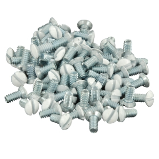 5/16" Long 6-32 Thread. Oval Head Milled Slot Replacement Wallplate Screws. White