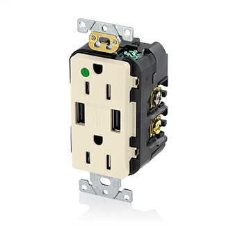 LEV T5632-HGT USB HSP GRD TR RCPT 1 LEV T5632-HGT USB HSP GRD TR RCPT 1