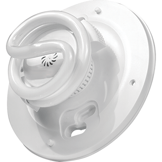 Keyless Compact Fluorescent Energy Star Qualified Ceiling Lampholder w/ 13W GU 24 Bulb Included. 13W-250VAC
