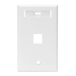 LEVITON 42080-1WS WHITE 1-PORT 1-GANG WALLPLATE W/ LABELS LEVITON 42080-1WS WHITE 1-PORT 1-GANG WALLPLATE W/ LABELS