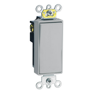 Leviton 5624-2GY 20 Amp 120/277 Volt Decora Plus Rocker 4-Way Grey AC Quiet Switch Leviton 5624-2GY 20 Amp 120/277 Volt Decora Plus Rocker 4-Way Grey AC Quiet Switch