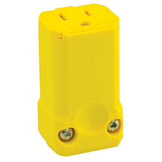 Leviton 5259-VY 15 Amp 125 Volt 2-Pole 3-Wire NEMA 5-15R Yellow Nylon Grounding Straight Blade Connector Leviton 5259-VY 15 Amp 125 Volt 2-Pole 3-Wire NEMA 5-15R Yellow Nylon Grounding Straight Blade Connector