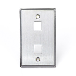 Stainless Steel QuickPort Wallplate, Single Gang, 2-Port Stainless Steel QuickPort Wallplate, Single Gang, 2-Port