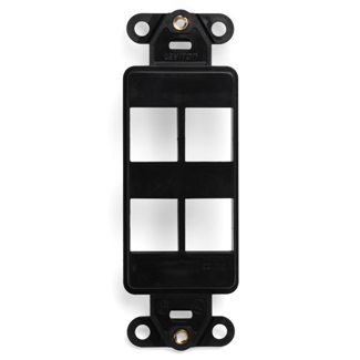 QuickPort Decora Insert, 4-Port, Black QuickPort Decora Insert, 4-Port, Black