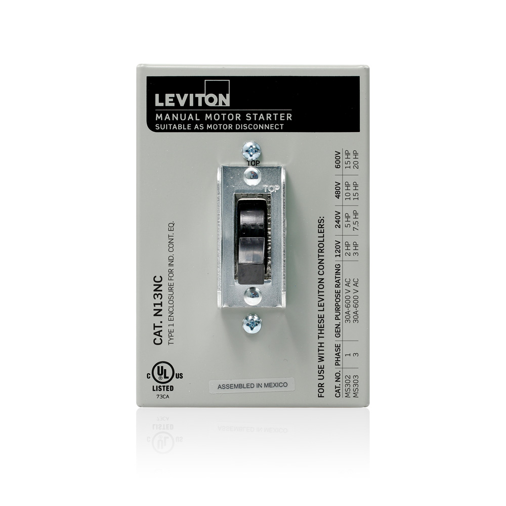 Type 1 Enclosure (for use with 30 Amp Motor Controller Switches), Steel - Gray