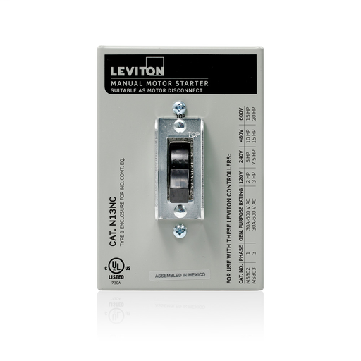 Type 1 Enclosure (for use with 30 Amp Motor Controller Switches), Steel - Gray