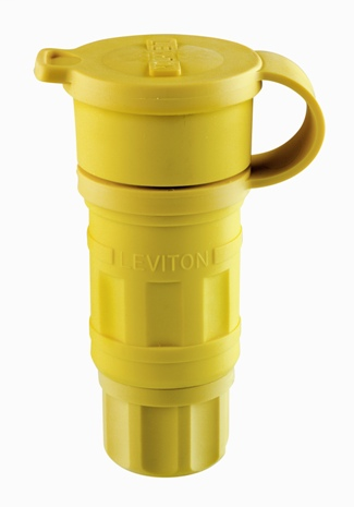 20 Amp, 125 Volt, NEMA L5-20R, 2P, 3W, Locking Connector, Industrial Grade, Grounding, Wetguard - YELLOW