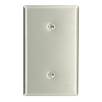 1-Gang No Device Blank Wallplate, Standard Size, 302 Stainless Steel, Strap Mount, - Stainless Steel