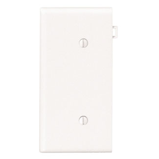 1-Gang No Device Blank Wallplate, Sectional, Thermoplastic Nylon, Strap Mount, End Panel - White