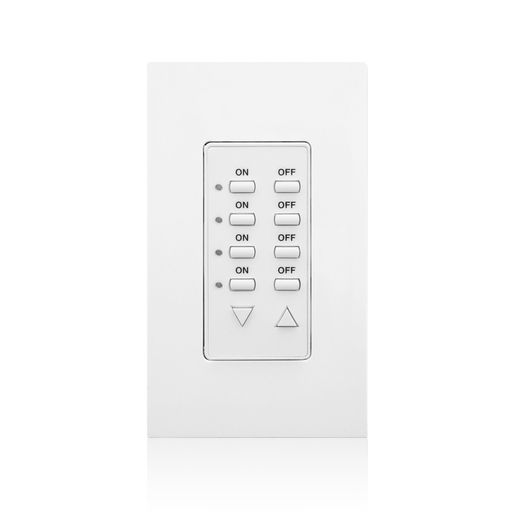 Dali controller on/off, dimming, scene control. input for use with dali compatible ballasts. compatible with 8 button on/off, dim/bright face installed.