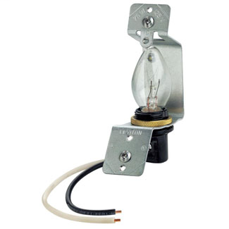 Lampholder assembly, for use with jewels or louvre plates-use with standard 2.5" box and 4 watt bulb