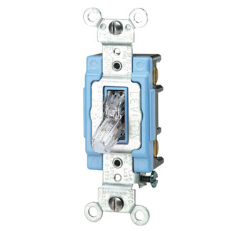 Leviton 1203-PLC 15 Amp 120 Volt Pilot LightSelf Grounding Back and Side Wired Clear Toggle AC Quiet Switch Leviton 1203-PLC 15 Amp 120 Volt Pilot LightSelf Grounding Back and Side Wired Clear Toggle AC Quiet Switch