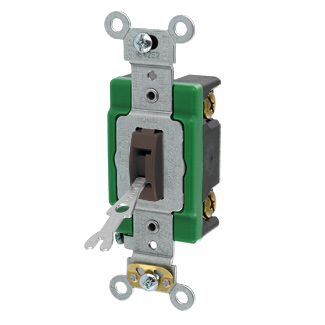 Leviton 3031-2L 120/277 VAC 30 Amp 1-Pole 2 Hp Brown Thermoplastic Self Grounding Locking Toggle Quiet Switch Leviton 3031-2L 120/277 VAC 30 Amp 1-Pole 2 Hp Brown Thermoplastic Self Grounding Locking Toggle Quiet Switch