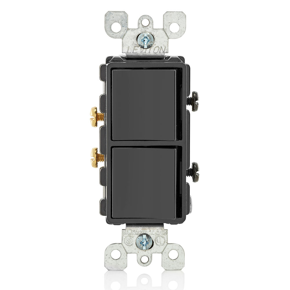 Decora Single-Pole / Single-Pole Combination Switch, Black