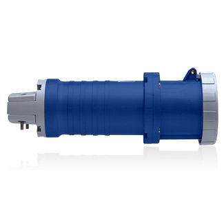 Product image for Leviton 460C9W 250 Volt 3-Phase 60 Amp 3-Pole 4-Wire Blue Resin 357 IEC Pin and Sleeve Connector