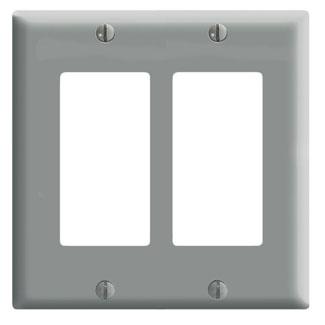 Leviton 80409-GY 4.56 x 0.22 x 4.5 Inch 2-Gang Smooth Gray Thermoset Device Mount Standard Receptacle Wallplate Leviton 80409-GY 4.56 x 0.22 x 4.5 Inch 2-Gang Smooth Gray Thermoset Device Mount Standard Receptacle Wallplate