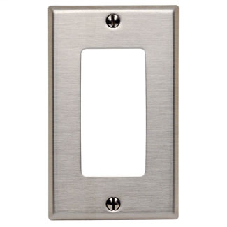 1-Gang Decora/GFCI Device Decora Wallplate/Faceplate, Standard Size, 302 Stainless Steel, Device Mount, Stainless Steel, Brushed Finish