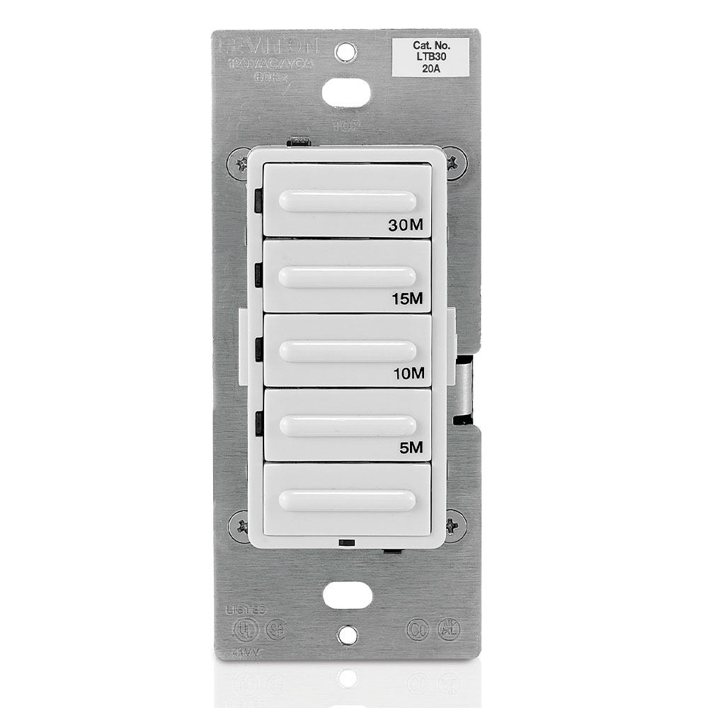 Decora Preset Resistive/Inductive 30 Minute Countdown Timer, White, Ivory, Light Almond