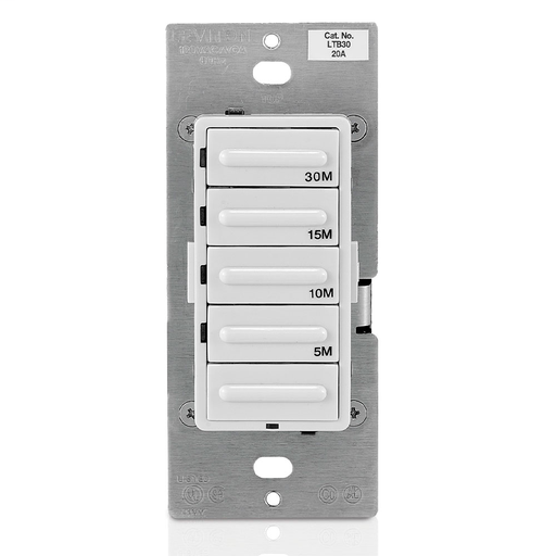 Decora Preset Resistive/Inductive 30 Minute Countdown Timer, White, Ivory, Light Almond