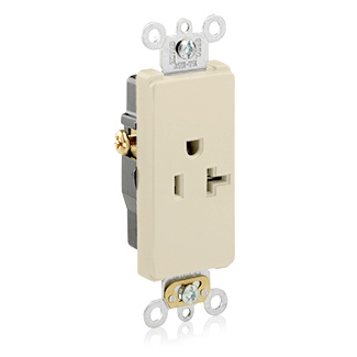 Leviton 16351-I 125 Volt 20 Amp 2-Pole 3-Wire NEMA 5-20R 1 Hp Ivory Thermoplastic Nylon Straight Blade Single Receptacle Leviton 16351-I 125 Volt 20 Amp 2-Pole 3-Wire NEMA 5-20R 1 Hp Ivory Thermoplastic Nylon Straight Blade Single Receptacle