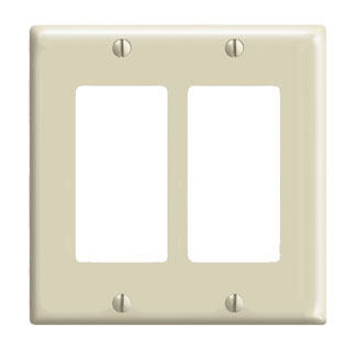 Leviton 80409-NI 4.56 x 0.22 x 4.5 Inch 2-Gang Smooth Ivory Thermoplastic Nylon Device Mount Standard Receptacle Wallplate Leviton 80409-NI 4.56 x 0.22 x 4.5 Inch 2-Gang Smooth Ivory Thermoplastic Nylon Device Mount Standard Receptacle Wallplate