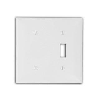Leviton 80706-I 2-Gang 1-Toggle 1-Blank Device Standard Size Thermoplastic Nylon Box Mount Ivory Combination Wallplate Leviton 80706-I 2-Gang 1-Toggle 1-Blank Device Standard Size Thermoplastic Nylon Box Mount Ivory Combination Wallplate