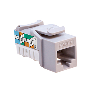 HOME 6 Snap-In Jack, T568A/B Wiring, Grey