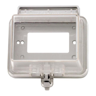 Product image for Leviton 5997-CL 1-Gang Decora/GFCI Device Raintight While-In-Use Clear Thermoplastic Horizontal Lid Decora Wallplate