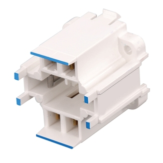 GX24Q-5 Base, 75W-600V, Vertical snap-in CFL for 16ga panel, for 57W lamps, Body marked with blue ink