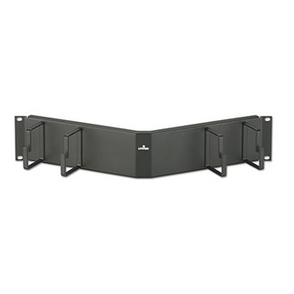 Angled Horizontal Patch Cord Organizer, 2 RU, 2" D-Rings