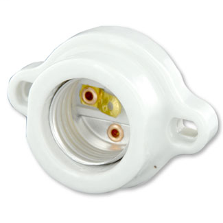 Incandescent lampholder, keyless, porcelain, medium base, 660W - 600V; white.