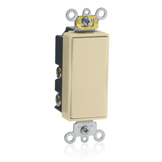 Leviton 5657-2I 120/277 VAC 15 Amp SPDT 2 Hp Ivory Thermoplastic Self Grounding Momentary Contact Rocker Quiet Switch Leviton 5657-2I 120/277 VAC 15 Amp SPDT 2 Hp Ivory Thermoplastic Self Grounding Momentary Contact Rocker Quiet Switch