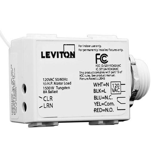 LevNet RF, 5-Wire 300W Relay Receiver, Threaded Mount, 24VAC, 315MHz, EnOcean, Title 24 compliant, ASHRAE 90.1 compliant