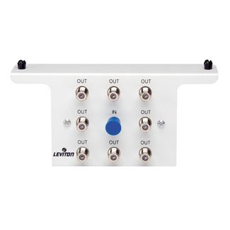 Product image for Leviton 47690-8C 75 Ohm 1 Gigahertz White 1-Input Passive Video Splitter Module