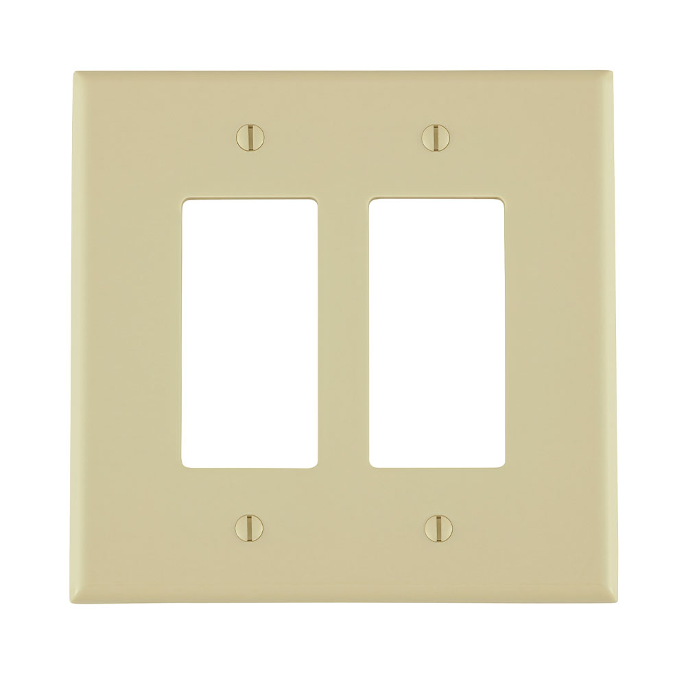 Leviton 86602 2-Gang Decora/GFCI Device Mount Oversized Thermoset Ivory Decora Wallplate Leviton 86602 2-Gang Decora/GFCI Device Mount Oversized Thermoset Ivory Decora Wallplate