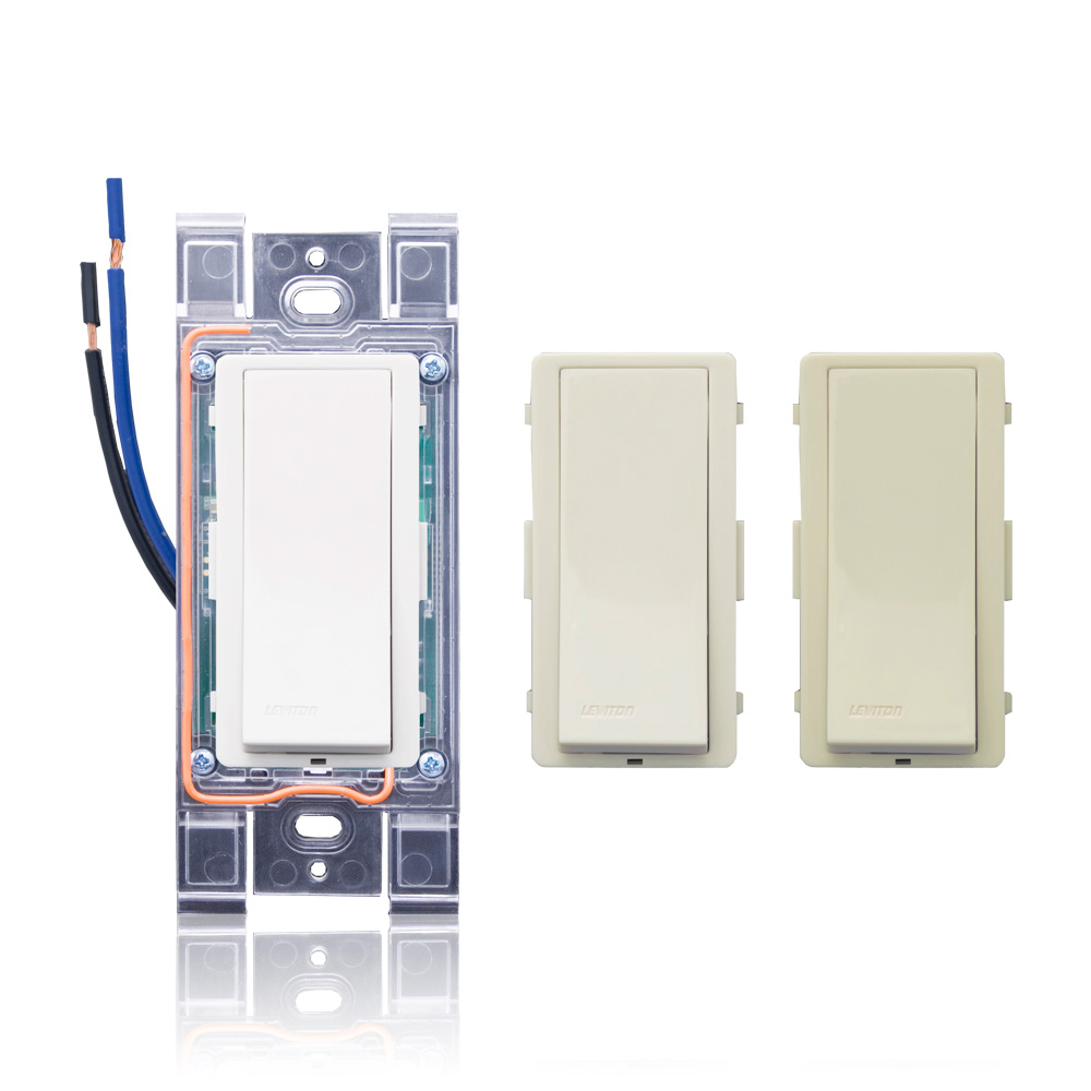 Leviton WSS10-GUZ 120/208/220/230/240/277 VAC 1-Pole White/Ivory/Light Almond Self Powered On-Off Wireless Wall Switch Receiver Leviton WSS10-GUZ 120/208/220/230/240/277 VAC 1-Pole White/Ivory/Light Almond Self Powered On-Off Wireless Wall Switch Receiver