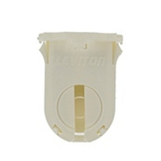 Fluorescent lampholder, T8/T12 (G13 base) shunted, medium bi-pin, turn type with lamp lock, medium height, (23MM) lamp center. 660W-600V. UL and CSA, snap-in with post mounted, bottom load. COF white.