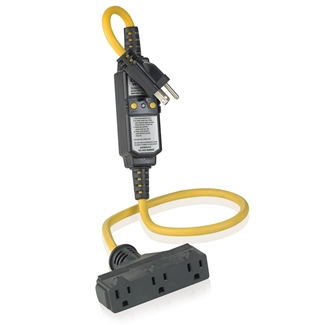 Leviton GFA15-3TC 120 Volt 15 Amp 2-Pole 3-Wire NEMA 5-15P 3/4 Hp Black Polycarbonate Straight Blade GFCI Cord Set Leviton GFA15-3TC 120 Volt 15 Amp 2-Pole 3-Wire NEMA 5-15P 3/4 Hp Black Polycarbonate Straight Blade GFCI Cord Set