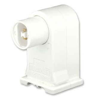 High-Output Base, Double Contact Vert., Standard Fluorescent Lampholder, Pedestal, Slide-On, Plunger, For Power Grove and Jacketed Lamps, Quickwire 18AWG Solid or Str Tinned - White For Power Grove and Jacketed Lamps
