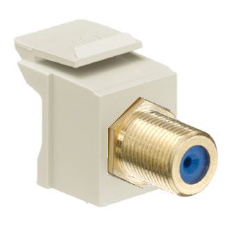 Product image for Leviton 40831-BI Gold-Plated Ivory QuickPort F-Type Adapter