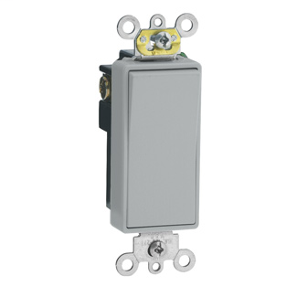 Leviton 5691-2GY 15 Amp 120/277 Volt Decora Plus Rocker 1-Pole Grey AC Quiet Switch Leviton 5691-2GY 15 Amp 120/277 Volt Decora Plus Rocker 1-Pole Grey AC Quiet Switch